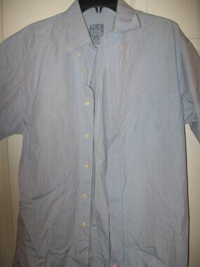 Jos. A. Bank Stays Cool Button Front Casual Shirt Men's Size Medium Blue
